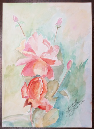 Fine Art - La Rose est Belle - Original Watercolour Painting on paper by artist Darko Topalski