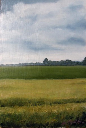Behind Fields - Oil Painting on HDF by artist Darko Topalski
