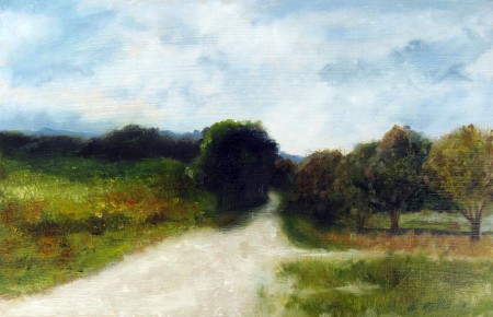 Field Path - Oil Painting on HDF by artist Darko Topalski