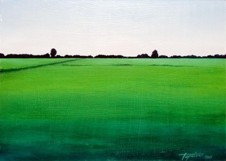 Green Landscape - Oil Painting on HDF by artist Darko Topalski