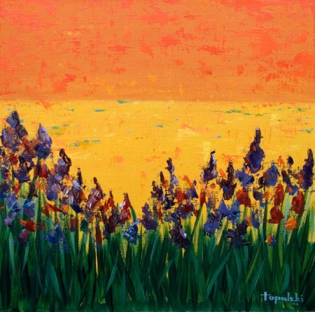 Irises - Oil Painting on HDF by artist Darko Topalski