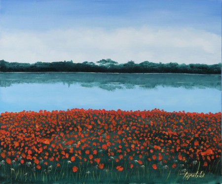 Lake  - Oil Painting on HDF by artist Darko Topalski