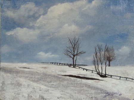 Plain Winter - Oil Painting on HDF by artist Darko Topalski