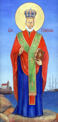 St. Nicholas - Orthodox Icon by artist Darko Topalski