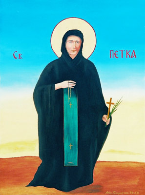 St. Petka - Orthodox Icon by artist Darko Topalski
