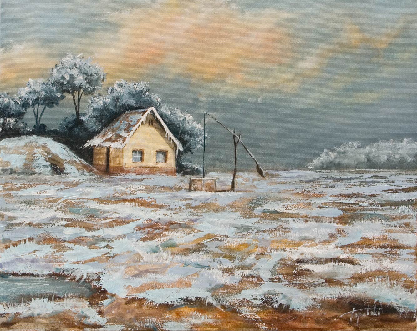 Snowy Farm House