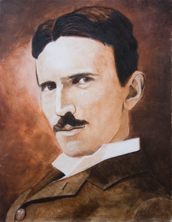 Nikola Tesla - Oil Painting on Canvas by artist Darko Topalski