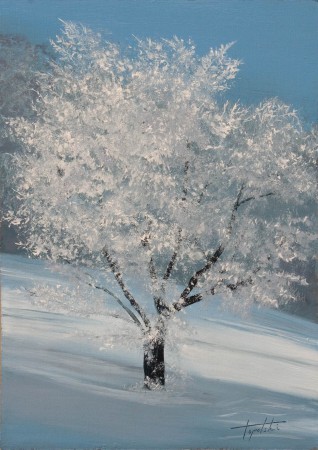 Winter Tree - Oil Painting on HDF by artist Darko Topalski