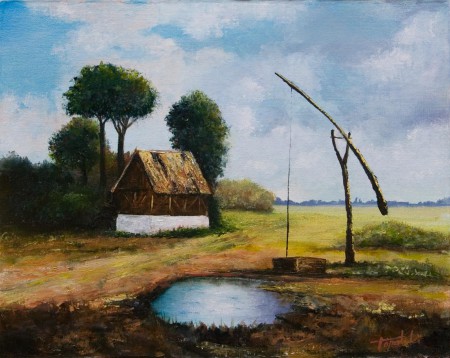 Old Farm - Oil Painting on Canvas by artist Darko Topalski