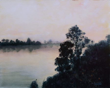 Misty River - Oil Painting on Canvas by artist Darko Topalski