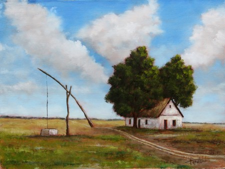 Old Farm House - Oil Painting on Canvas by artist Darko Topalski