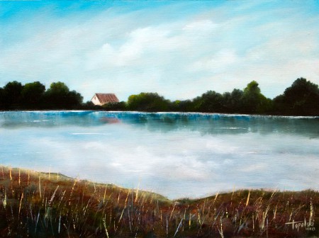 On the Lake - Oil Painting on HDF by artist Darko Topalski