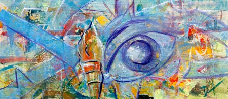 Eye of the Fish 2 - Oil Painting on HDF by artist Darko Topalski