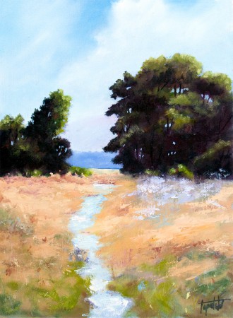  Field Stream - Oil Painting on HDF by artist Darko Topalski