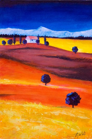 Tuscany - Oil Painting on HDF by artist Darko Topalski