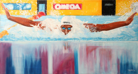 Fine Art - Swimmer - Original Oil Painting on Canvas by artist Darko Topalski