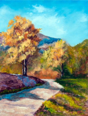 Sunny Autumn - Oil Painting on HDF by artist Darko Topalski