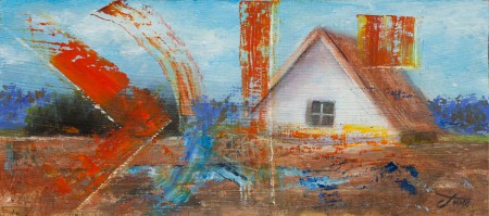 Farm House Abstractions - Oil Painting on HDF by artist Darko Topalski