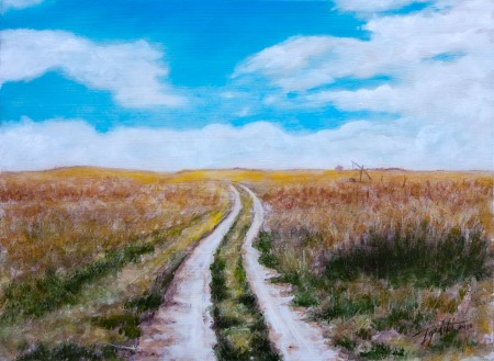  Country Road - To The Wheat Fields - Original Oil Painting on HDF by artist Darko Topalski