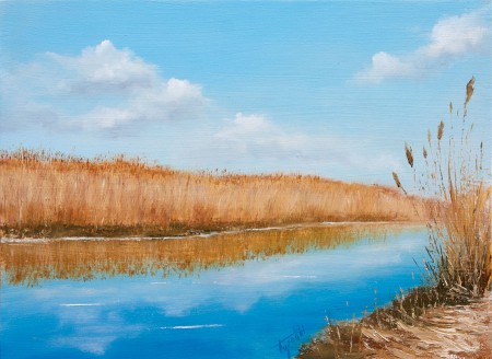 Jegricka River - Original Oil Painting on HDF by artist Darko Topalski