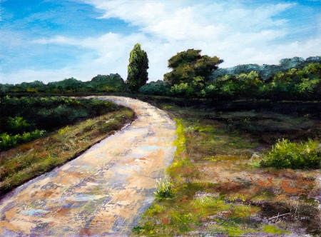 Forrest Road - Original Oil Painting on HDF by artist Darko Topalski