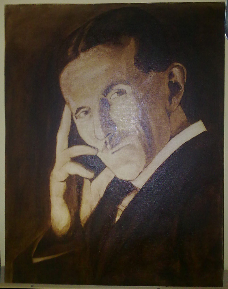 Finished – Nikola Tesla-Portrait Painting in Progress