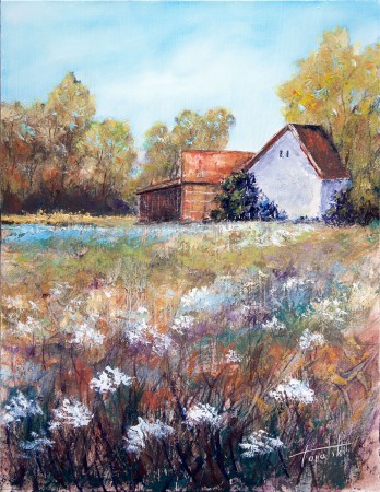 Fine Art - Farm House - Original Oil Painting on HDF by artist Darko Topalski