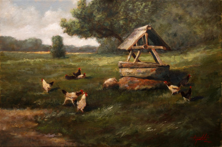 Fine Art - At the Well - Original Oil Painting on Canvas by artist Darko Topalski