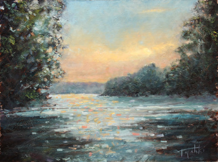 Fine Art - Discovering River - Original Oil Painting on HDF by artist Darko Topalski