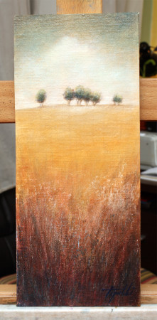 Fine Art - Distant Trees 1 - Original Oil Painting on HDF Canvas board by artist Darko Topalski
