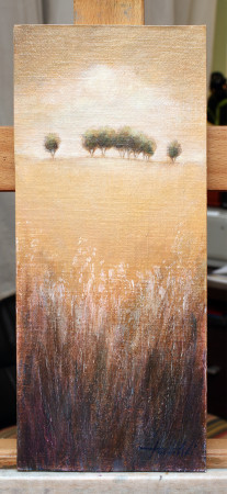 Fine Art - Distant Trees 3 - Original Landscape oil Painting on HDF by artist Darko Topalski