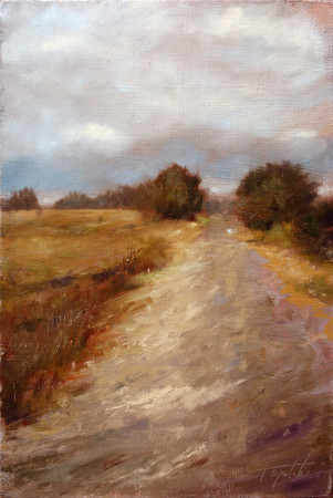 Fine Art - Country Road - Original Oil Painting by artist Darko Topalski