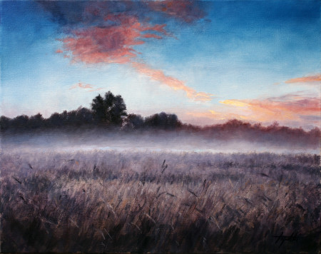 Fine Art - Misty Morning - Original Oil Painting on Canvas by artist Darko Topalski
