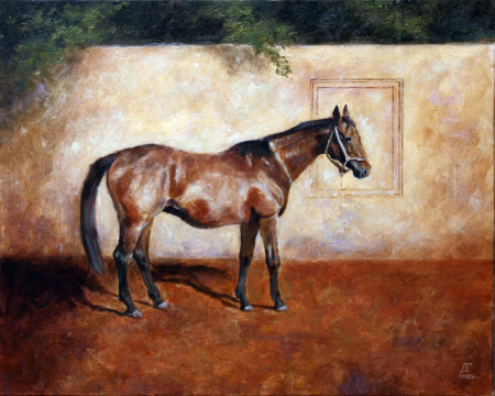 Fine Art -Inscription of a Horse - Original Oil Painting on Canvas by artist Darko Topalski