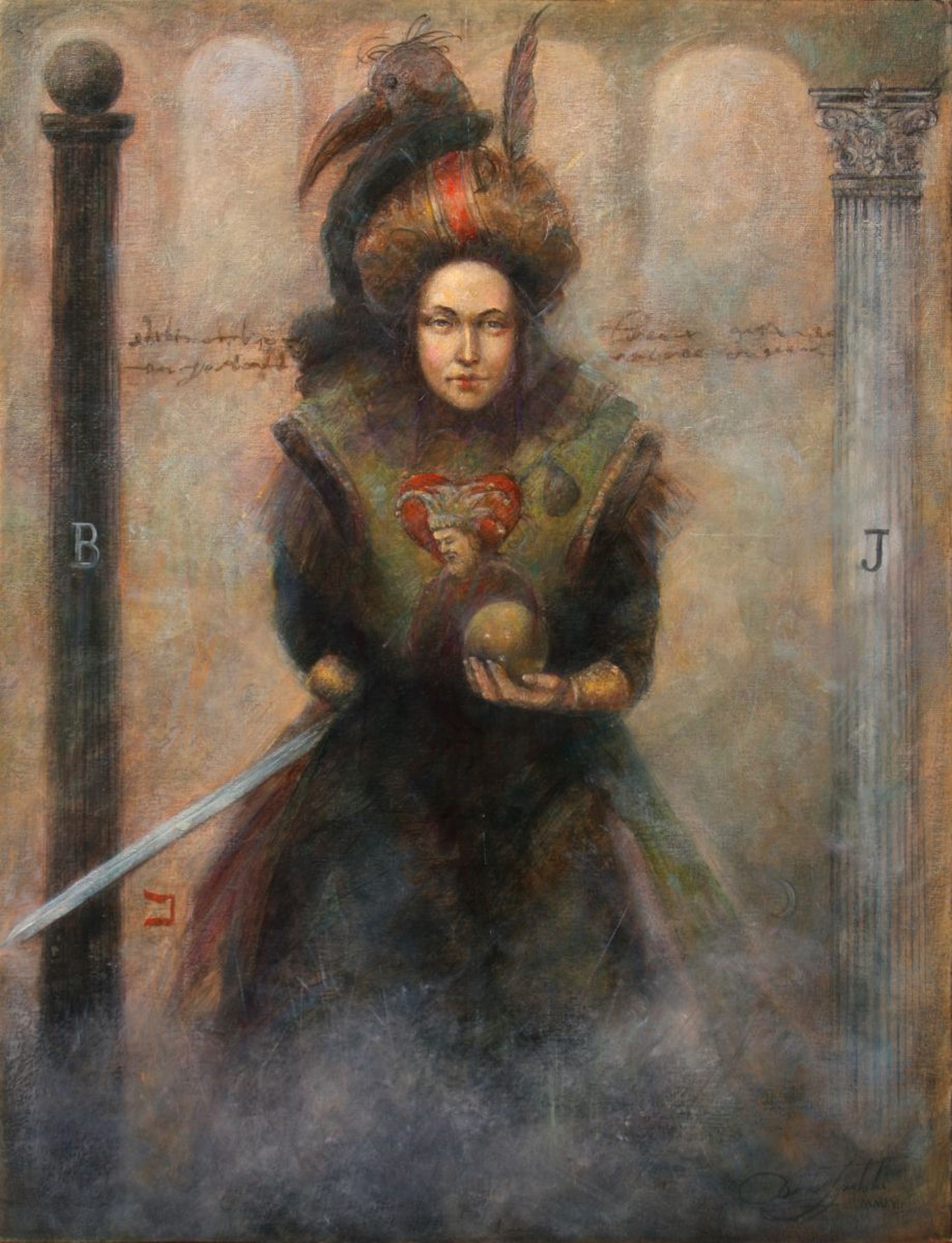 Fine Art - High Priestess - Tarot NO2 - Original Oil Painting on Canvas by artist Darko Topalski