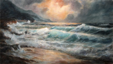Fine Art - Sea and Waves - Original Seascape Oil Painting on Linen by artist Darko Topalski