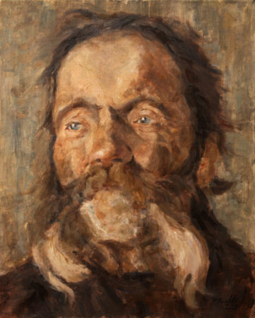 Fine Art - Head of an old man after V. Kovacevic - Original Oil Original Painting artwork on Canvas by artist Darko Topalski gallery arts