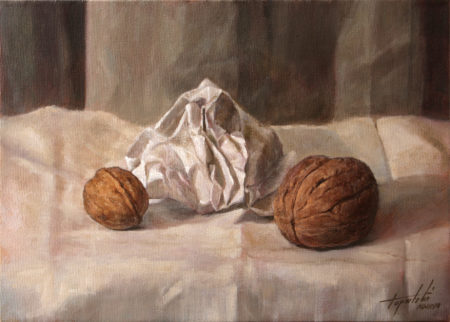 Fine Art - Walnuts - Original Oil Painting on Canvas by artist Darko Topalski