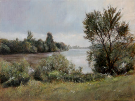 Fine Art - By the River - Original Oil Painting on Canvas by artist Darko Topalski