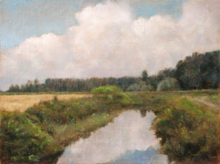 Fine Art - Country Pond - Original Oil Painting on Canvas by artist Darko Topalski