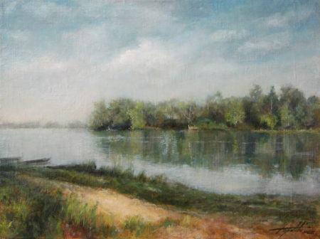Fine Art - Down the River - Original Oil Painting on Canvas by artist Darko Topalski