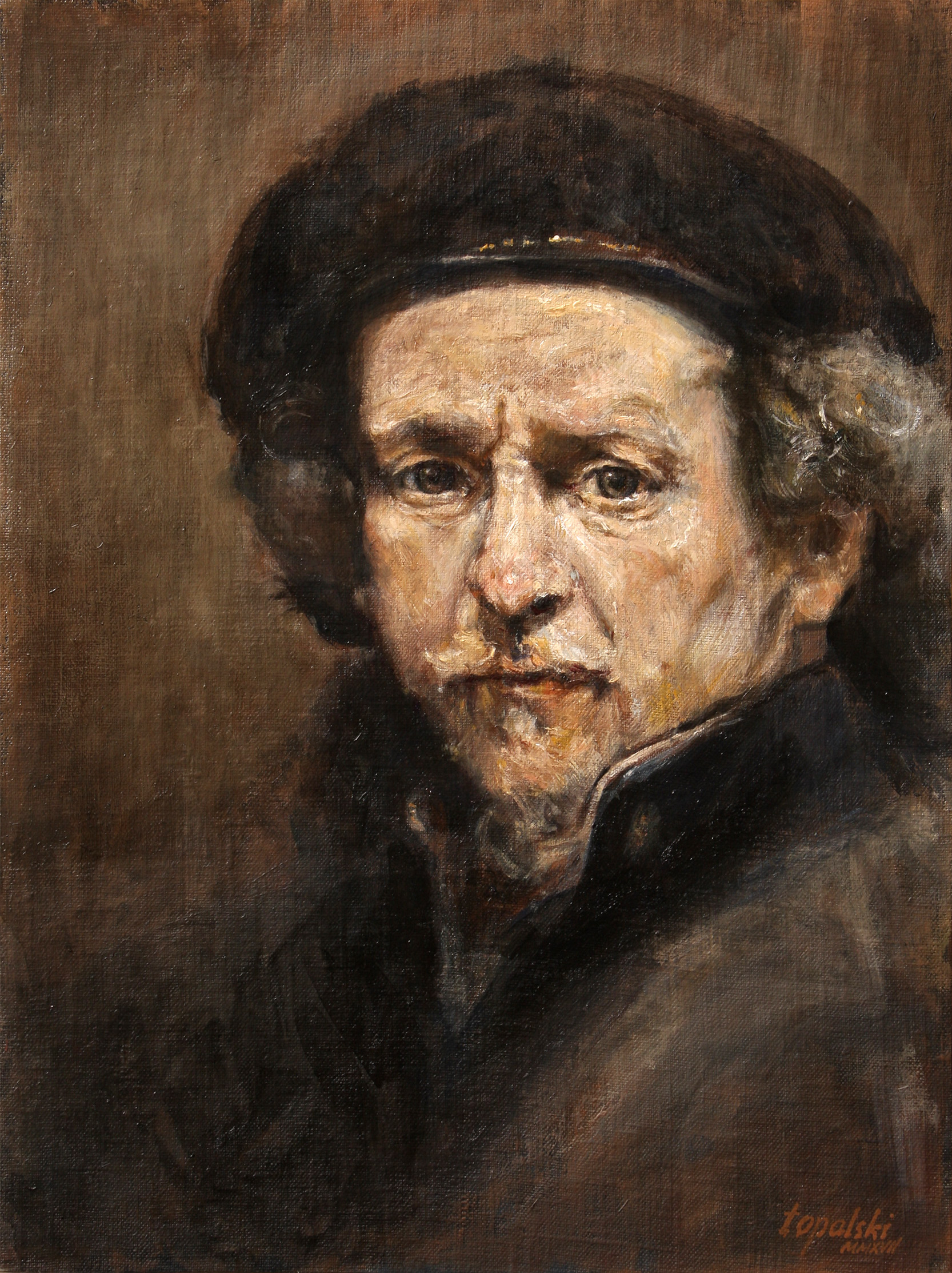 Rembrandt after Rembrandt Figurative Portrait Oil painting Fine Arts Gallery Original fine