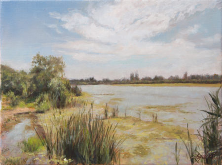 Fine Art - By the Pond - Original Oil Painting on Canvas by artist Darko Topalski