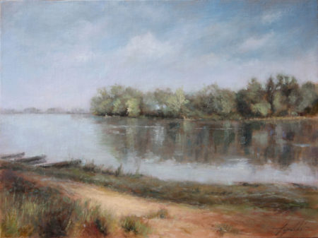Fine Art - Down the River 2 - Original Oil Painting on Canvas by artist Darko Topalski
