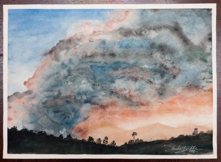 Fine Art - Where's the Fire Burnin' - Original Watercolour Painting on paper by artist Darko Topalski