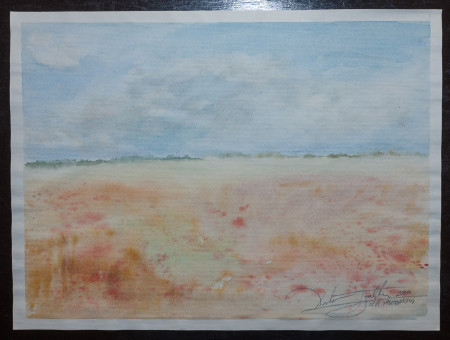 Fine Art -Misty Plain - WOW 12 - Original Watercolour Painting on paper by artist Darko Topalski