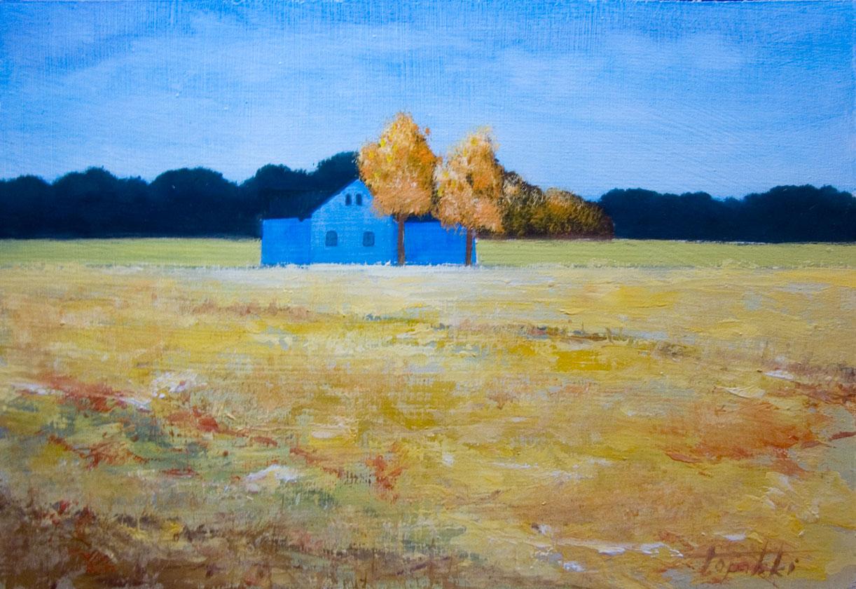 Blue Farm – Oil Painting