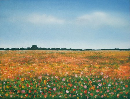 Flower Field - Oil Painting on Canvas by artist Darko Topalski