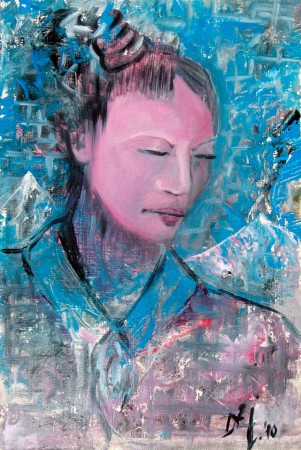 Geisha - Oil Painting on HDF by artist Darko Topalski