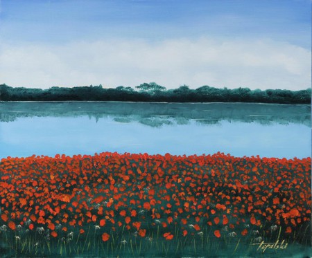 Lake  - Oil Painting on HDF by artist Darko Topalski